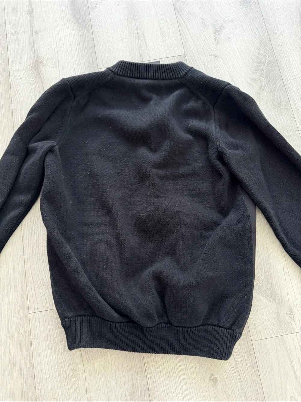 Armani Junior kids Black Zip-Front Jacket with Blue Trim